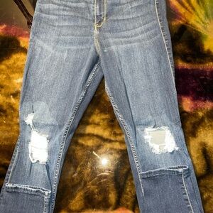 Hollister Blue Distressed Skinny Jeans